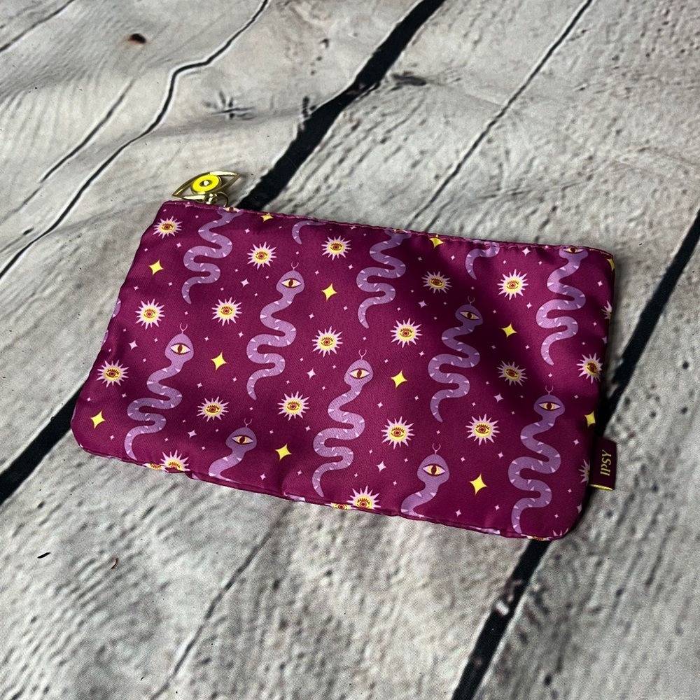 ipsy Magenta and Yellow Eye Cosmetic Bag